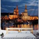 GobekUsa City Night Scene Tapestry with European London Style Wall Hanging