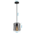 GobekUsa Industrial Nordic Cage Pendant Light, Black Iron Retro Loft Hanging Lamp