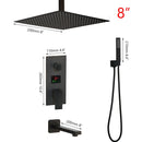 GobekUsa Black Digital Shower Faucet, Matte Black Finish, Thermostatic Temperature Display