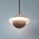 GobekUsa Cement Planet Pendant Light for Bar and Bedside, Creative Personality Single Head Lamp