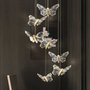 GobekUsa Crystal Butterfly Pendant Lamps LED Lighting for Home Decor and Luxury Ambiance