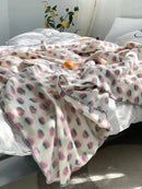GobekUsa 3D Cherry Kids Wool Blanket - Kawaii Sweet Girl Crib Bedding