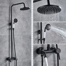 GobekUsa Black Bronze Bathroom Shower Set with 8" Rainfall Head - Wall Mounted