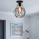 GobekUsa Iron Cage Chandelier Loft Ceiling Light for Kitchen Bedroom Living Room