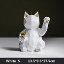 GobekUsa Lucky Cat Resin Statue: Modern Nordic Home Decor Figurine