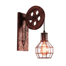 GobekUsa Industrial Pulley Wall Light - Retro Loft Sconce Fixture for Home, Cafe, Bar