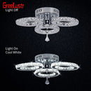 GobekUsa Crystal LED Ceiling Light Rings - Stainless Steel Plafonnier Lamp