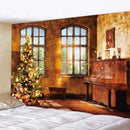 GobekUsa Christmas Fireplace & Tree Tapestry Wall Hanging