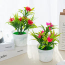 GobekUsa Artificial Flowers Bonsai Vase Mini Potted Home Decor Wedding DIY Flowerpot