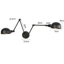 GobekUsa Double Swing Arm Wall Lights Bedside Sconce E27 Lighting Decor