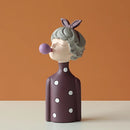 GobekUsa Bubble Girl Resin Figurines: Modern Sweet Young Girl Decor for Home, Weddings, Birthdays