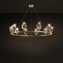 GobekUsa Crystal Copper Round Chandelier: Elegant LED Suspension Lamp for Dinning Room