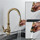GobekUsa Gold Sensor Kitchen Faucet Pull Out Touch Control Mixer Tap Sink Crane