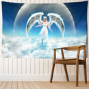GobekUsa Angel Tapestry Wall Hanging: Blue Sky White Clouds Halo Bohemian Art Decor