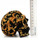 GobekUsa Golden Skeleton Skull Resin Statue Miniatures for Home Office Decor