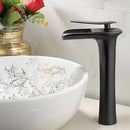 GobekUsa Gold Waterfall Bathroom Basin Faucet, White Mixer Tap Hot Cold Sink Plugin