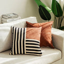 GobekUsa Black Stripe Faux Leather Pillow Cover 45x45cm for Home Decor