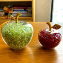 GobekUsa Glaze Crystal Apple Paperweight Figurine Collection for Home Office Decor