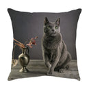 GobekUsa Cute Cat Sofa Cotton Linen Cushion Cover Pillowcase Home Decor Pillow