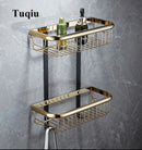 GobekUsa Gold & Black Corner Shelf: Brass Bathroom Shelves for Stylish Storage