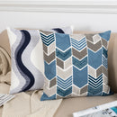 GobekUsa Blue Floral Geometric Embroidery Cushion Cover 45x45cm for a Cozy Home