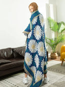 GobekUsa Daisy Flower Knitted Blanket - Elegant Floral Decorative Sofa Slipcover & Couch Cover