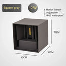 GobekUsa LED Motion Sensor Wall Lamp IP65 Waterproof 9W 12W 20W Indoor Outdoor Sconce