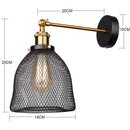 GobekUsa Industrial LED Cage Wall Light Retro Loft Sconce Lights E27 Fixture