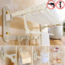 GobekUsa Aluminum Bath Hardware Set: Shelf, Towel Rack, Paper Holder, Brush Holder, Hooks