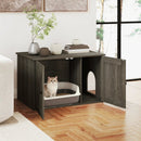 Hidden Cat Litter Box Enclosure Furniture with Divider-Oak by LJGDeals