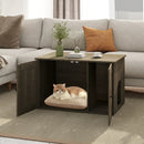 Hidden Cat Litter Box Enclosure Furniture with Divider-Oak by LJGDeals