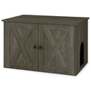 Hidden Cat Litter Box Enclosure Furniture with Divider-Oak by LJGDeals