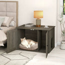 Hidden Cat Litter Box Enclosure Furniture with Divider-Oak by LJGDeals