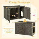 Hidden Cat Litter Box Enclosure Furniture with Divider-Oak by LJGDeals