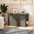 Hidden Cat Litter Box Enclosure Furniture with Divider-Oak by LJGDeals