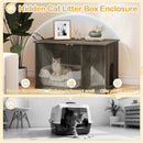 Hidden Cat Litter Box Enclosure Furniture with Divider-Oak by LJGDeals