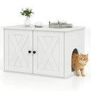 Hidden Cat Litter Box Enclosure Furniture with Divider-Oak by LJGDeals