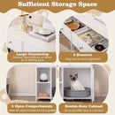 Hidden Cat Washroom Side Cabinet Wooden Pet House with 2 Drawers-White by LJGDeals