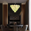 Elegant Green Murano Disc Chandelier