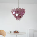 Pink Disc Murano Chandelier