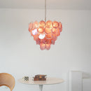 Pink Disc Murano Chandelier