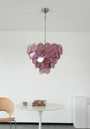 Pink Disc Murano Chandelier