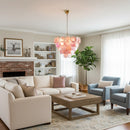 Pink Disc Murano Chandelier