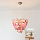 Pink Disc Murano Chandelier