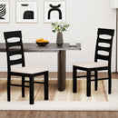 High Back Dining Room Chairs Set of 2 with Padded Seat-Black