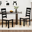 High Back Dining Room Chairs Set of 2 with Padded Seat-Black by LJGDeals
