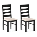 High Back Dining Room Chairs Set of 2 with Padded Seat-Black by LJGDeals