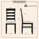 High Back Dining Room Chairs Set of 2 with Padded Seat-Black by LJGDeals