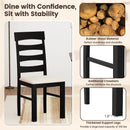 High Back Dining Room Chairs Set of 2 with Padded Seat-Black by LJGDeals