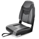 High Back Folding Boat Seats with Black Grey Sponge Cushion and Flexible Hinges by LJGDeals